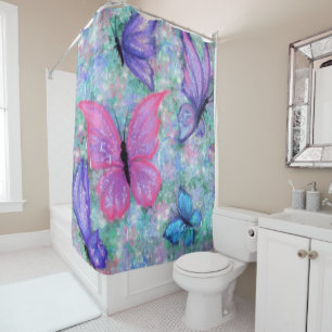 Colorful Butterflies Flying - Joy Shower Curtain