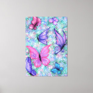 Colorful Butterflies Flying - Spring Canvas Print