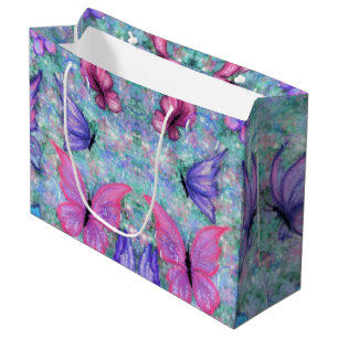 Colorful Butterflies Flying - Spring Large Gift Bag