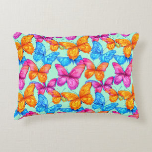 Colorful Butterflies Pattern Decorative Cushion