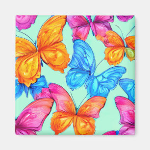Colorful Butterflies Pattern Magnet