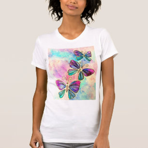 Colorful Butterflies T-Shirt Spring - Painting