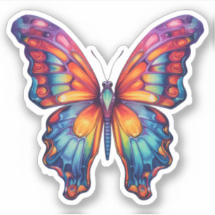 Colorful Butterfly Contour Kiss-Cut Sticker