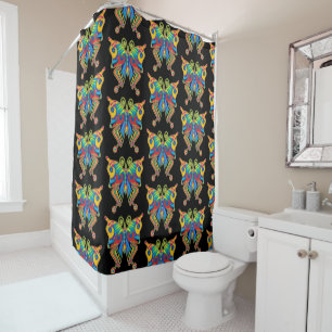 Colorful butterfly shower curtain