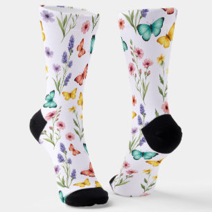 Colorful Butterfly Socks