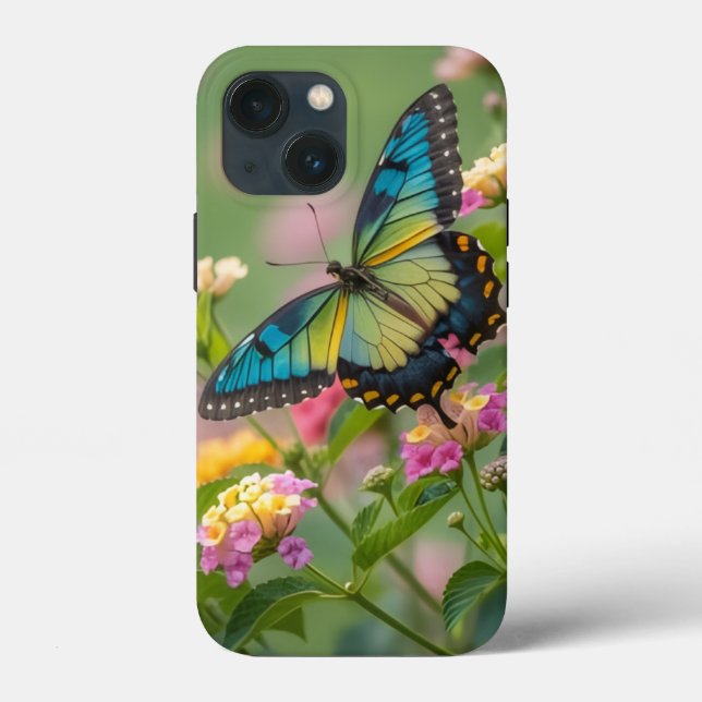 Colorful Butterfly Tough Apple iPhone 13 mini Case (Back)