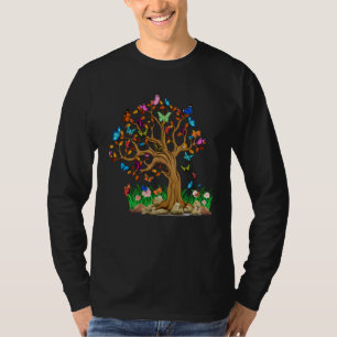 Colorful Butterfly Tree T-Shirt