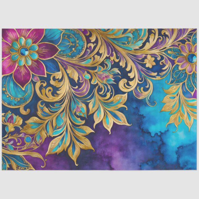 Colorful Byzantine Jewel Art Tissue Paper (Front)