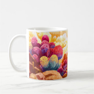 Colorful Cactus Desert Sunrise Art Mug