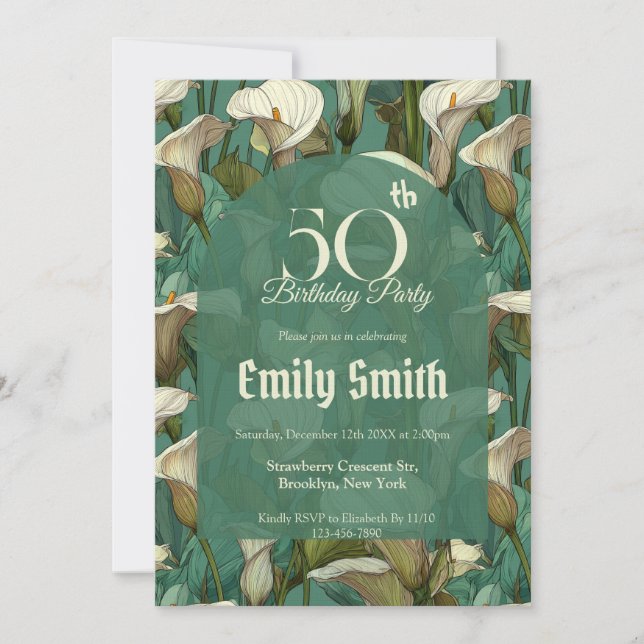 Colorful Call Lilies Accent 30Th Birthday Invitation (Front)