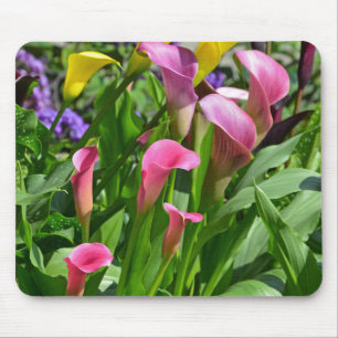 Colorful calla lily flowers mouse pad