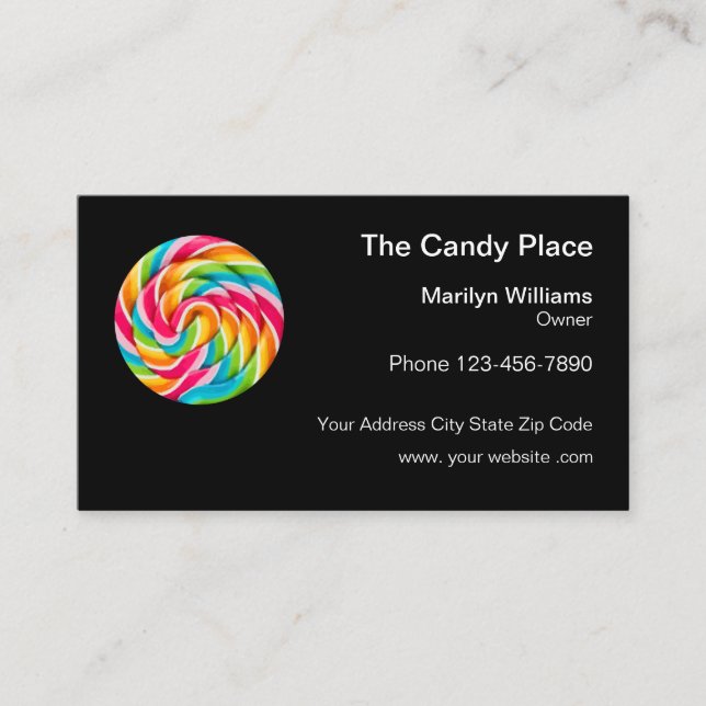 Colorful Candy Logo Design Business Card (Front)