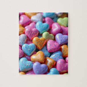 Colorful Candy Love Hearts Jigsaw Puzzle