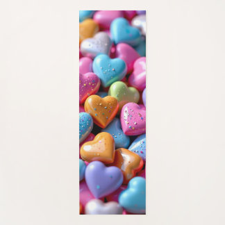 Colorful Candy Love Hearts Yoga Mat
