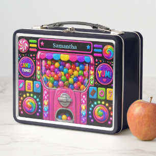 Colorful Candy Machine Sweet Dispenser Design Metal Lunch Box
