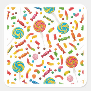 Colorful Candy Pattern Background Sticker