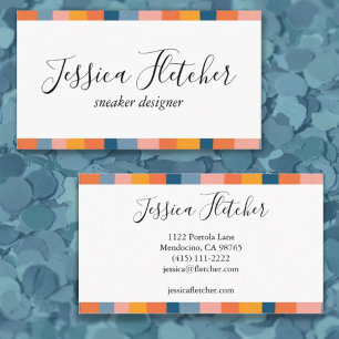 Colorful Candy Stripes Minimalist Cool Business Card