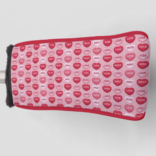 colorful candy Valentine's day heart pattern Golf Head Cover
