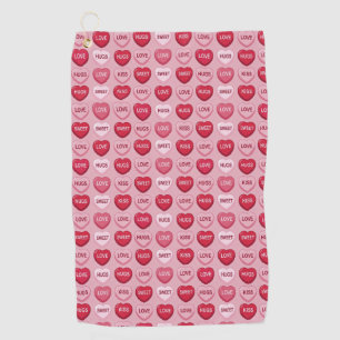 colorful candy Valentine's day heart pattern Golf Towel