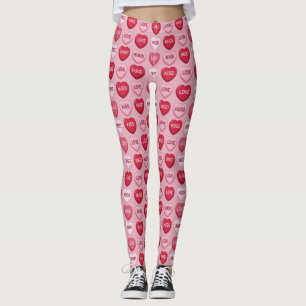 colorful candy Valentine's day heart pattern Leggings