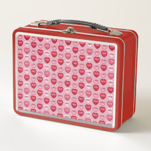 colorful candy Valentine's day heart pattern Metal Lunch Box