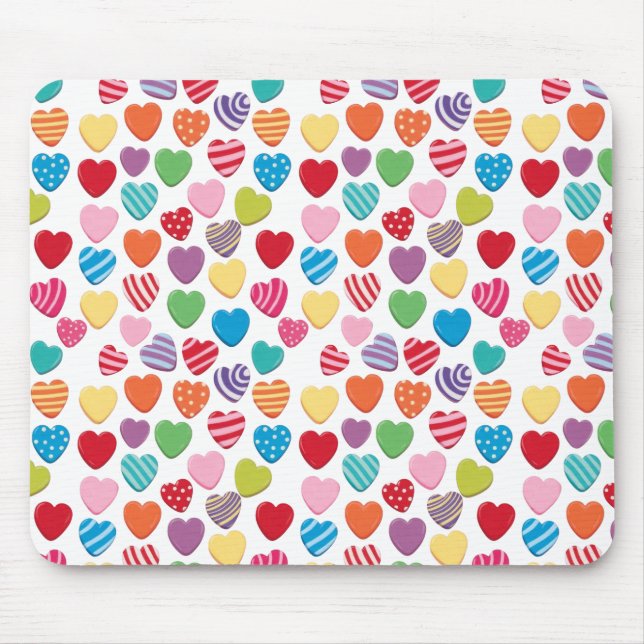 colorful candy Valentine's day heart pattern  Mouse Pad (Front)