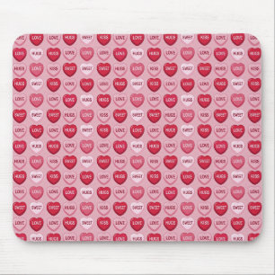 colorful candy Valentine's day heart pattern Mouse Pad