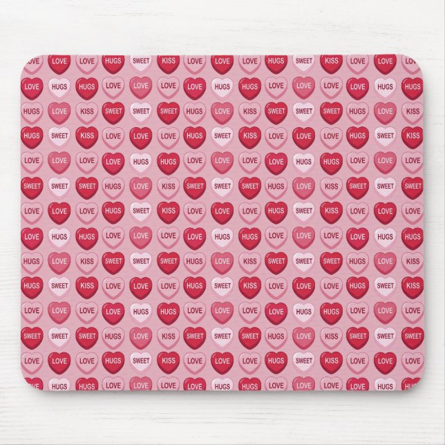 colorful candy Valentine's day heart pattern Mouse Pad (Front)
