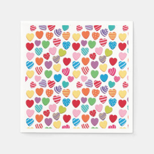 colorful candy Valentine's day heart pattern Napkin