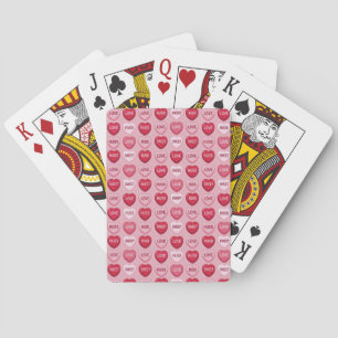 colorful candy Valentine's day heart pattern Playing Cards