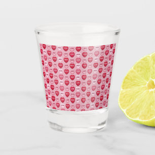 colorful candy Valentine's day heart pattern Shot Glass