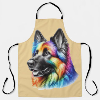 Colorful Canine Chef Artistic Rainbow Dog Apron