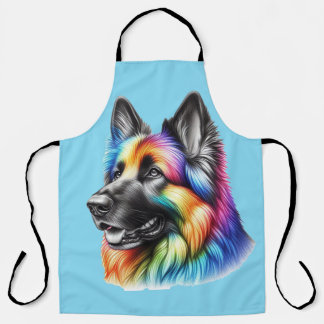 Colorful Canine Chef Artistic Rainbow Dog Apron
