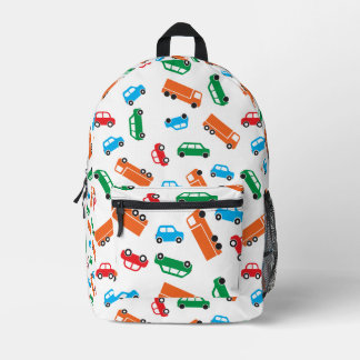 Colorful Cars and Trucks Pattern Backpack for Kids
