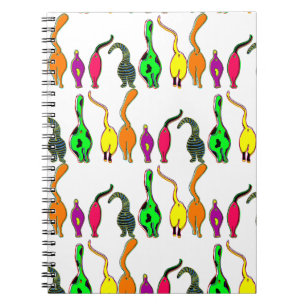 Colorful Cat Butts Pattern Notebook