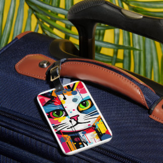 Colorful Cat Luggage Tag
