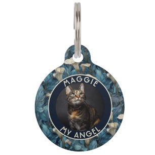 Colorful Cat Mom Gift Calla Lilies Print Pet Tag