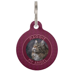 Colorful Cat Mom Gift Herringbone Pet Tag