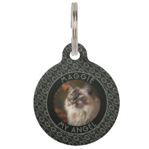 Colorful Cat Owner Gift Ethnic Pattern Pet Tag