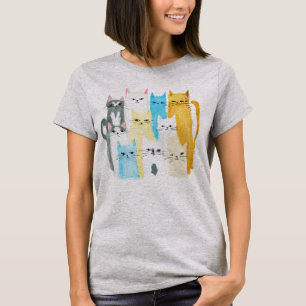 Colorful Cat Party Women's Graphic T-Shirt