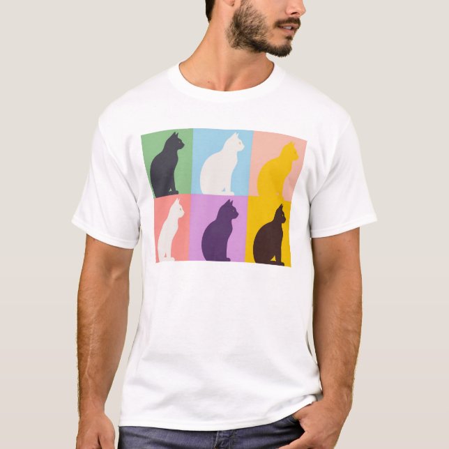Colorful cat silhouette T-Shirt (Front)