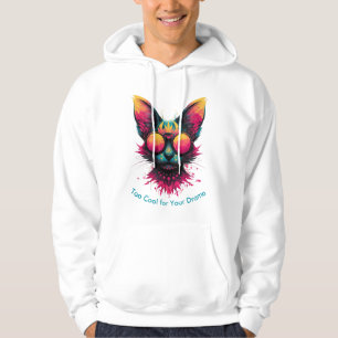 Colorful Cat with Glasses Men's Hoodie