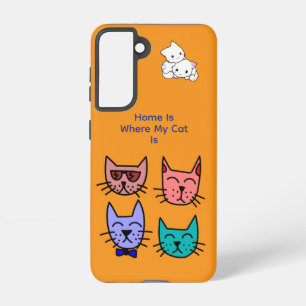 Colorful Cats Galaxy Case – Orange, Cat Quote