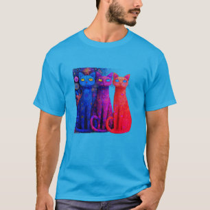 Colorful Cats – Vibrant Feline Concept T-Shirt