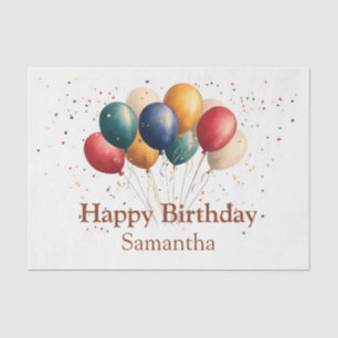 Colorful Celebration Balloons with Confetti Tissue Paper