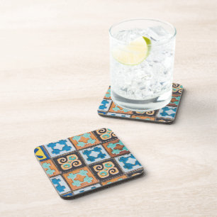 Colorful Ceramic Tiles Pattern Design Coaster