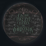 Colorful Chalkboard Christmas Calligraphy Chalk<br><div class="desc">Fashionable and fun chalkboard look. It will make people break out in song…. "Five Gold Rings…" (Just don't let them sing with their mouths full - chuckle) Perfectly classy and classic holiday background for your delicious meal. This design is also featured on many other items - from cards to t-shirts,...</div>