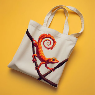 Colorful Chameleon Jungle Art Tote Bag – Tropical