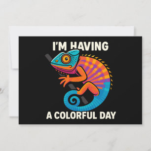 Colorful Chameleon Lizard Life Rainbow Reptile Invitation