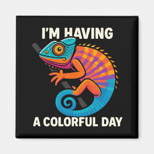 Colorful Chameleon Lizard Life Rainbow Reptile Magnet